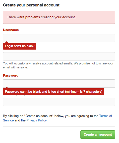 Form validation - example