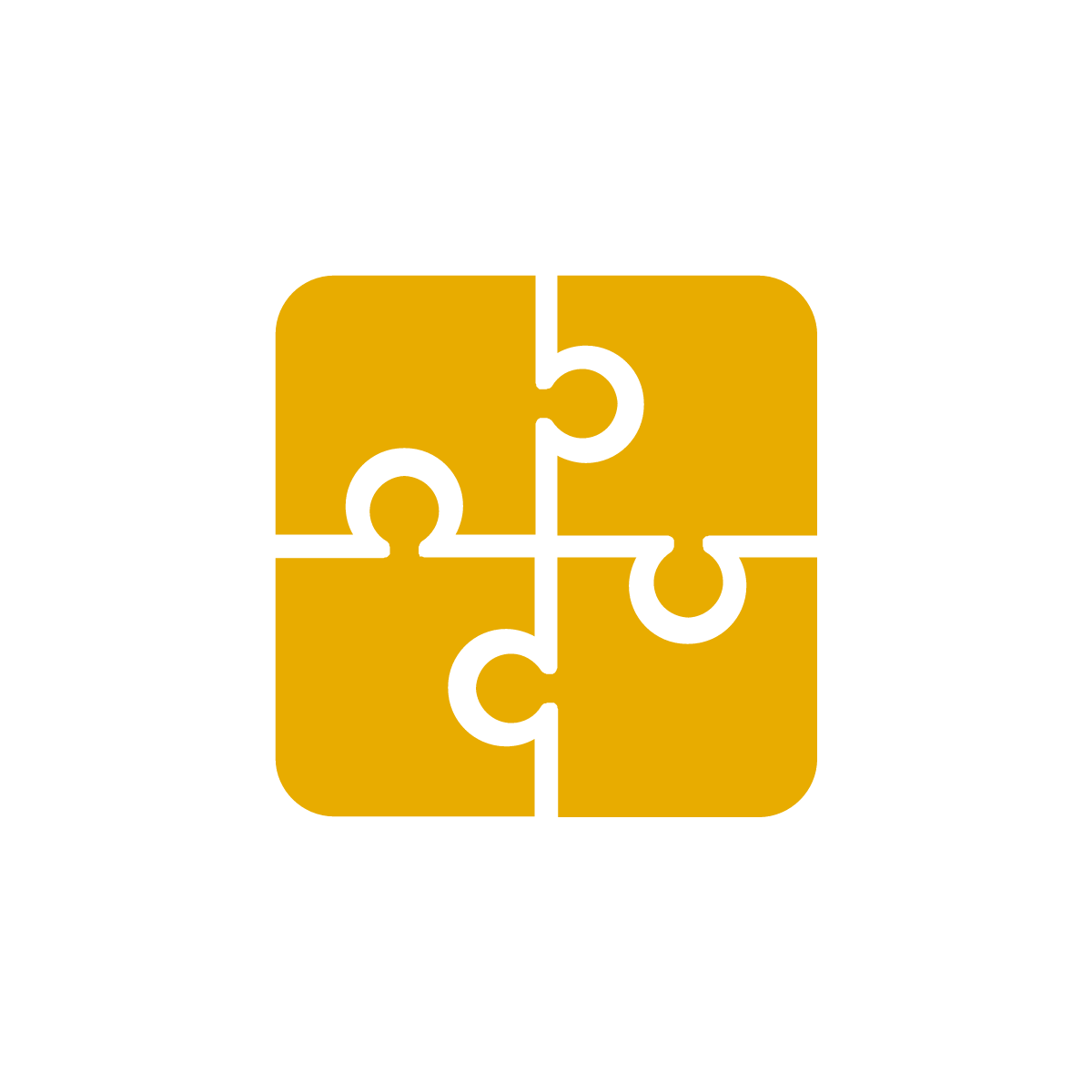 Icon showing four interlocking puzzle pieces forming a square