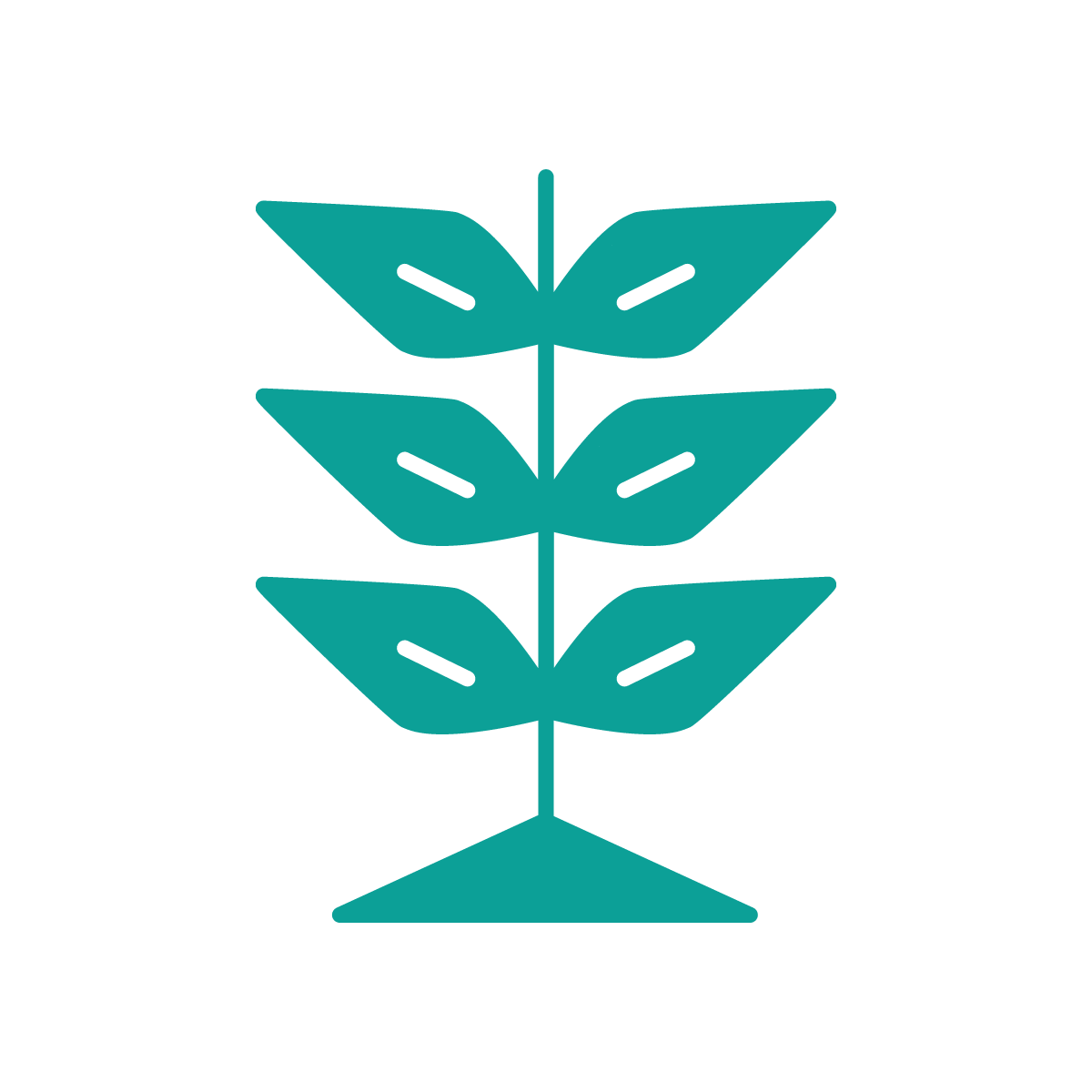 Icon of stylized leafy plant sprouting from ground