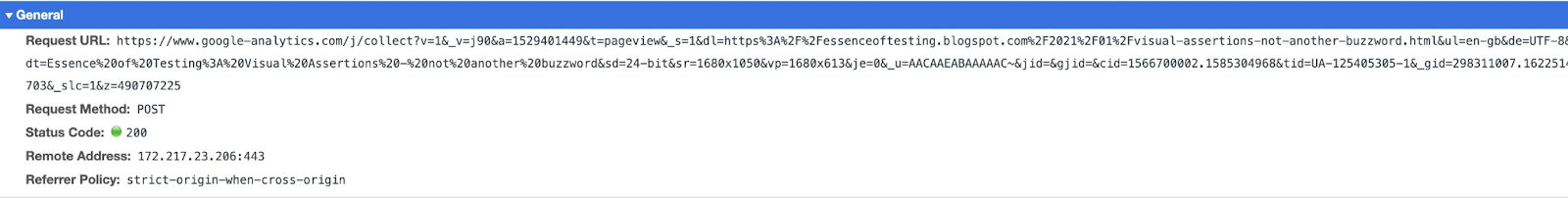 An example of an analytics event