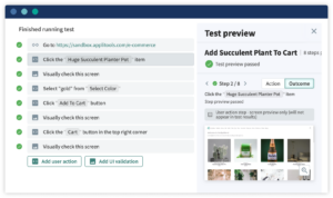 Screenshot of Autonomous custom flow test
