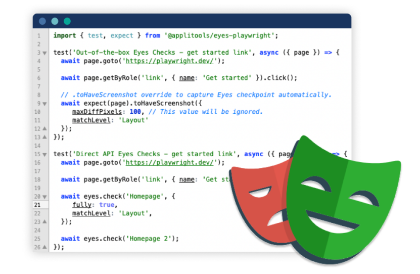 Applitools Eyes Playwright SDK screenshot with logo