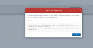 Screenshot showing an error message in Salesforce