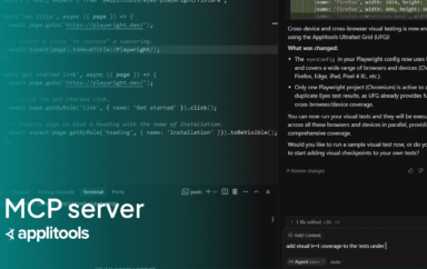 Applitools MCP server with Playwright Fixtures SDK
