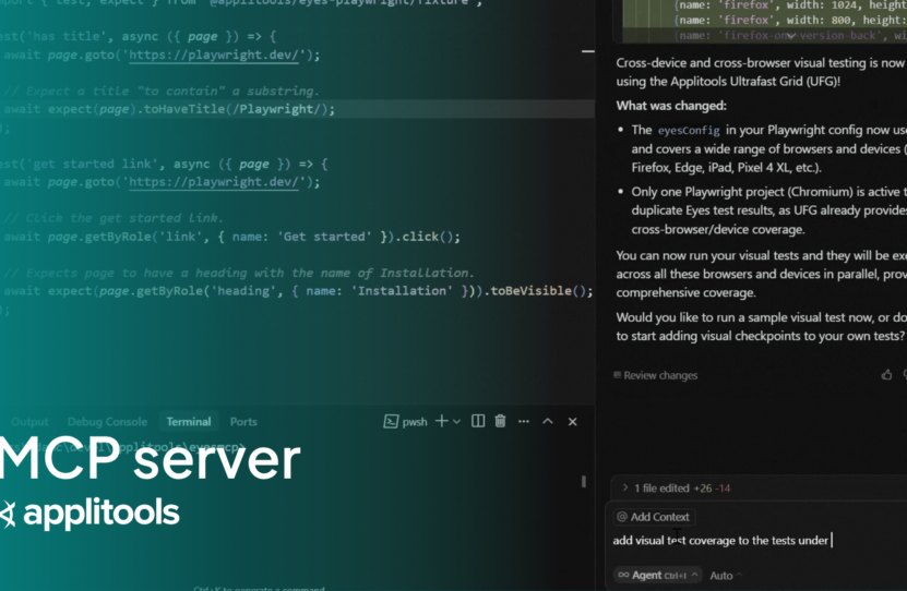 Applitools MCP server with Playwright Fixtures SDK